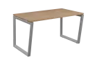 SEK-V - 14 stůl kancelářský, kovová podnož stříbrná, deska 25 mm, široký 1400 mm, dub bardolino